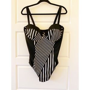Striped One Piece Swimsuit